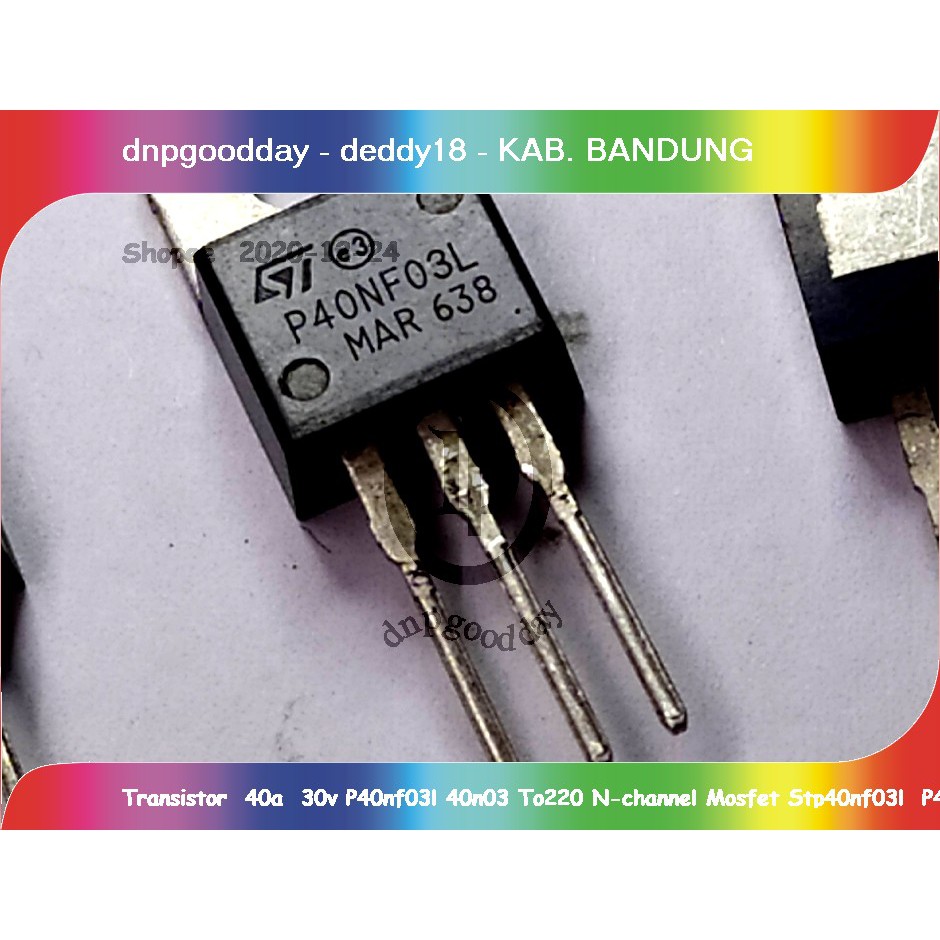 ทรานซิสเตอร์ 40a 30v P40nf03l 40n03 To220 N-channel Mosfet Stp40nf03l P40nf03
