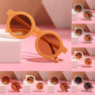 JOP7-Little Kids Summer Sunglasses, Matte Retro Splice Round Frame Anti-UV Sunglasses