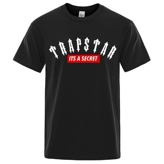 เสื้อยืดแขนสั้น ผ้าฝ้าย ระบายอากาศได้ดี พิมพ์ลาย Trapstar London Co-Branded สไตล์ฮาราจูกุ แฟชั่นสําหรับผู้ชาย