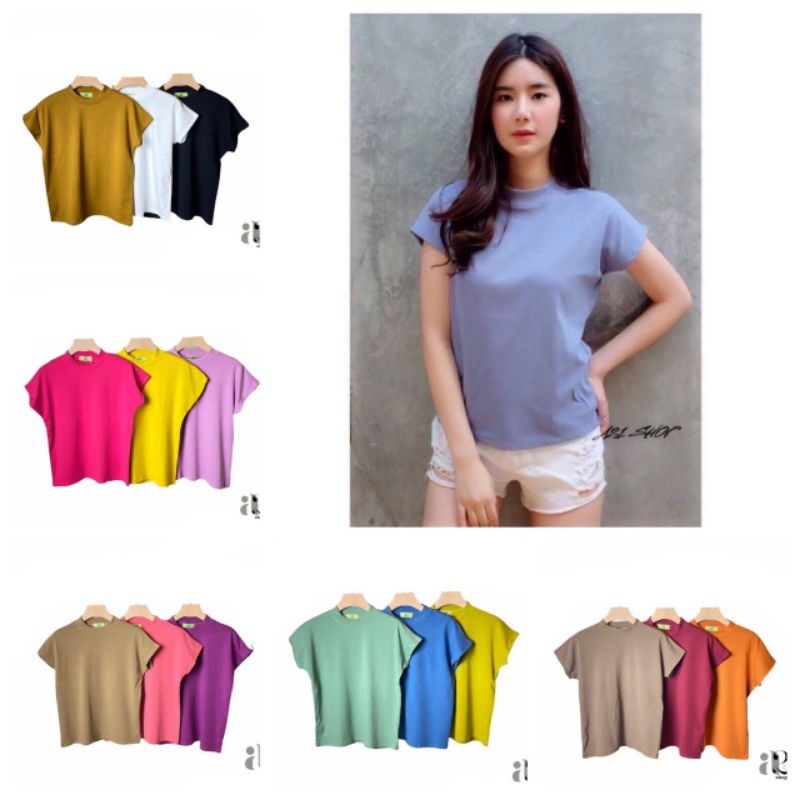 A21 เสื้อยืดคอปีนแขนล้ำ ผ้า cotton เนื้อนิ่มมาก T-Shirtnista  (A2C+3C+4C)