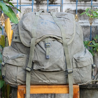 เป้แบ็คแพ็คขนาด70ลิตร เป้ใบใหญ่ Genuine Soviet Army Soldier Canvas Backpack เป้วินเทจ ผ้าแคนวาส สไตลวินเทจ