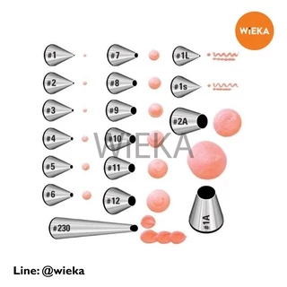 หัวบีบกลม # 000-12/1A /2A Round Tips หัวบีบเกาหลี สำหรับเขียนตัวหนังสือ วาดเส้น ทำเกสรดอกไม้ ลายคม ครบทุกเบอร์