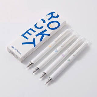 Kaco Limited ชุดปากกาเจล 0.5 แบบกด สีดํา สีขาว เรียบง่าย สําหรับนักเรียน สอบ ทุกวัน