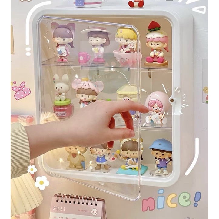 ไม่ต้องเจาะผนัง กล่องฟิกเกอร์ลึกขึ้น โมเดล ติดผนัง Wall Mounted Toy Mini Figure Model Storage Display Box Popmart