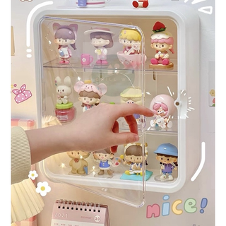 ไม่ต้องเจาะผนัง กล่องฟิกเกอร์ลึกขึ้น โมเดล ติดผนัง Wall Mounted Toy Mini Figure Model Kitchen Storage Display Box