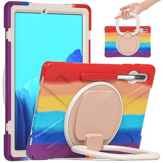 Silicone Shockproof Case for Samsung Galaxy Tab S7+ SM-T970 T975 Rotary Stand Cover S7 Plus เคส หุ้ม ฝาครอบป้องกัน