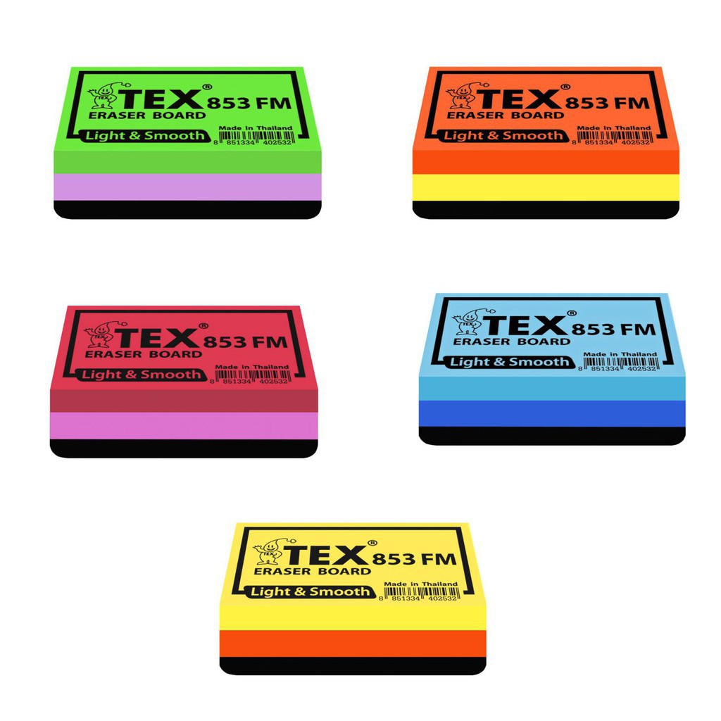 (KTS)แปรงลบกระดานยาง TEX 853 Light & Smooth FM&FL Eraser board เลือกขนาดได้