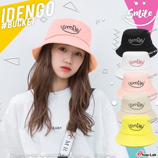 หมวก Bucket ปัก SMILE หมวก Bucket เนื้อผ้านุ่ม สีสันสดใส่ ปักลวดลายรอยยิ้ม รุ่น F7Ah32-0073 แบรนด์ iDenGo