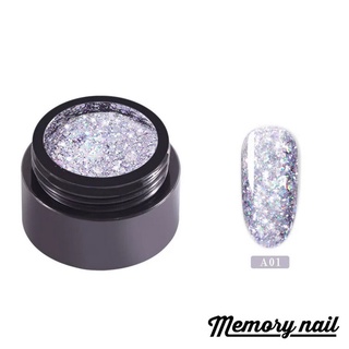 รหัส A-01 สีทาเล็บเจล กากเพชร Misscheering รุ่น Super Shiny Diamond Gel เจลกากเพชรแบบกระปุก 5 ml