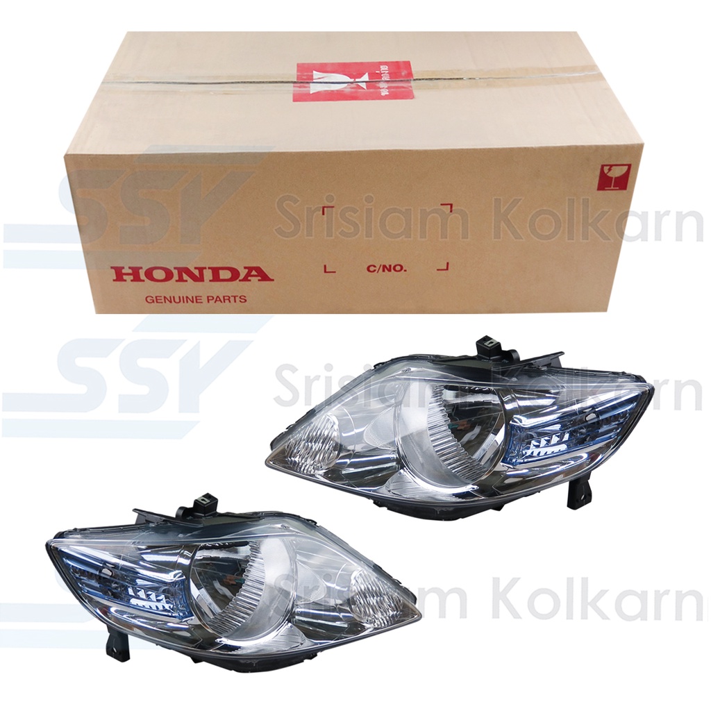 ของแท้ ไฟหน้า HONDA CITY ปี 06 ZX แท้ห้าง ขวา-ซ้าย ไม่มีหลอด (33101-SEL-T62/33151-SEL-T62) มุมมีแถบฟ