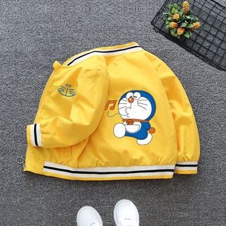 HiGoBaby 【พร้อมส่ง】เด็กแจ็คเก็ตสำหรับเด็กการ์ตูนโดราเอมอนเจ้าหญิง Pikachu ชุดลำลองสาวเสื้อแจ็คเก็ตเด็กเด็กเสื้อกันลมเสื้อผ้าสีเหลืองสีชมพู