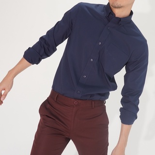 era-won เสื้อเชิ้ต ทรงปกติ Premium Quality Dress Shirt Basic Collection แขนยาว สี Navy