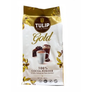 Tulip เครื่องดื่มโกโก้ ชนิดไขมันโกโก้ 22-24% ตราทิวลิป โกล์ด 500 กรัม (8850939910725)