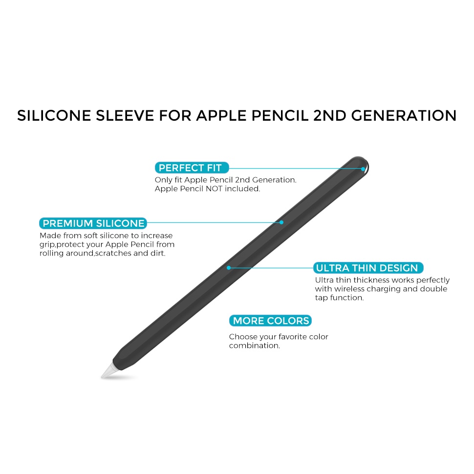 AhaStyle Ultra-Thin Case เคสซิลิโคนบางเฉียบ Silicone Skin Cover for Apple Pencil Gen2 - ภาพย่อย 4
