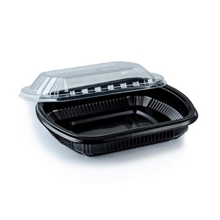 เอโร่ กล่องอาหาร พร้อมฝา PP สีดำ ขนาด 1100ml ยกแพ็ค 25ชิ้น กล่องใส่อาหาร ARO PP PLASTIC FOOD CONTAINER BLACK