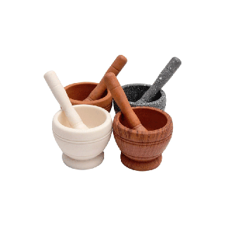 Goodsถูกที่สุด ครกพลาสติก ครกพกพา ครกขนาดเล็ก Plastic mortar and pestle ลายหิน/ลายไม้