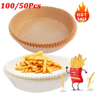 กระดาษรองอบ airflyer กระดาษรองหม้อทอด กระดาษ air fryer paper กระดาษไขรองอบ กระดาษรองหม้อทอด กระดาษ กระดาษรองอาหาร  กระดาษรองอบขนม แผ่นกระดาษรองหม้อทอดไร้น้ํามัน แบบใช้แล้วทิ้ง ขนาดใหญ่ 20 ซม. 100 ชิ้น 50 ชิ้น