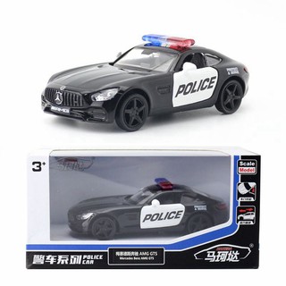 ProudNada Toys ของเล่นเด็ก โมเดล รถตำรวจ เมอร์เซเดส-เบนซ์ AMG GTS HUADAWEI POLICE CAR AMG GTS NO.554988P