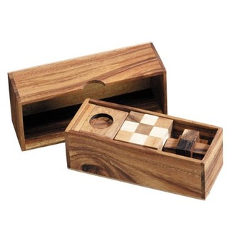 ของเล่นไม้ 3 Games in a wooden Box   เกมส์ฝึกสมอง