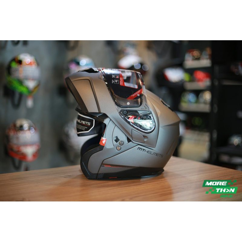 หมวกกันน็อคยกคาง MT HELMETS ATOM SV SOLID สีเทา