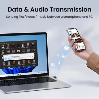 【 อัพเกรด 】UGREEN USB Bluetooth 5.4 5.3 5.0 อะแดปเตอร ์ เครื ่ องส ่ งสัญญาณ EDR Dongle สําหรับ PC Wireless Transfer สําหรับหูฟังบลูทูธ