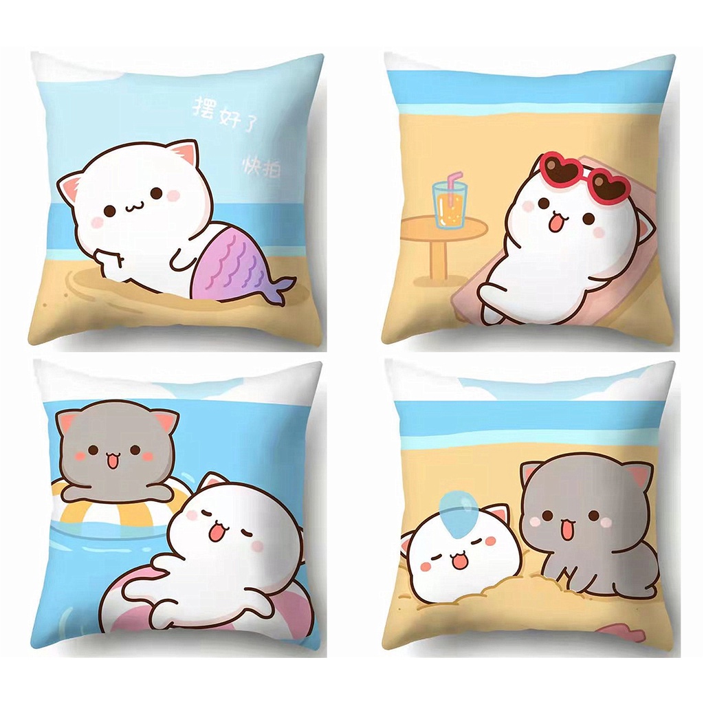 <COD> ปลอกหมอน ผ้าฝ้าย ลายแมว ขนาด 40×40.45×45.50×50.60×60.70×70ปลอกหมอน ลายน่ารัก สําหรับตกแต่งบ้าน ข้างเตียง เก้าอี้ ของขวัญ