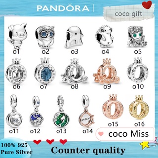 Pandora จี้มงกุฎเงิน S925 รูปโลโก้ O และมงกุฎขัดเงา เพื่อความปลอดภัย สําหรับของขวัญวันเกิดผู้หญิง p825