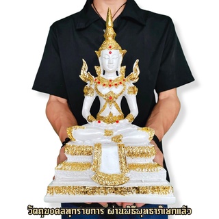 สมเด็จพระศรีอริยเมตไตรยโย สีขาวมุกปิดทอง (หน้าตัก5นิ้ว)ท่านเป็นผู้ที่จะมาตรัสรู้เป็นพระพุทธเจ้าองค์ที่5 ของภัทรกัปนี้