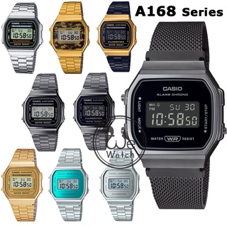 CASIO รุ่น A168WEMB-1B A168WG-9WDF A168WEGB-1 A168WGG A168WEM A168WEGC-3 รับประกัน 1 ปี A168WG A168 A168WEMB