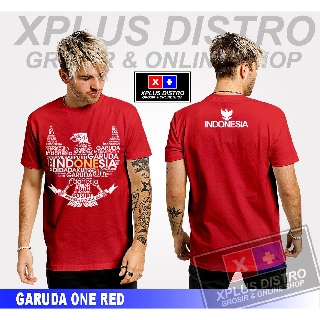 [100% Cotton] เสื้อยืดพิมพ์ลาย Indonesia National GARUDA ONE สีแดง