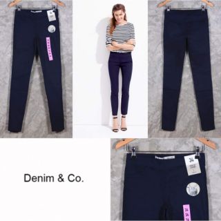 กางเกงขายาวเข้ารูปสีกรม Denim Co