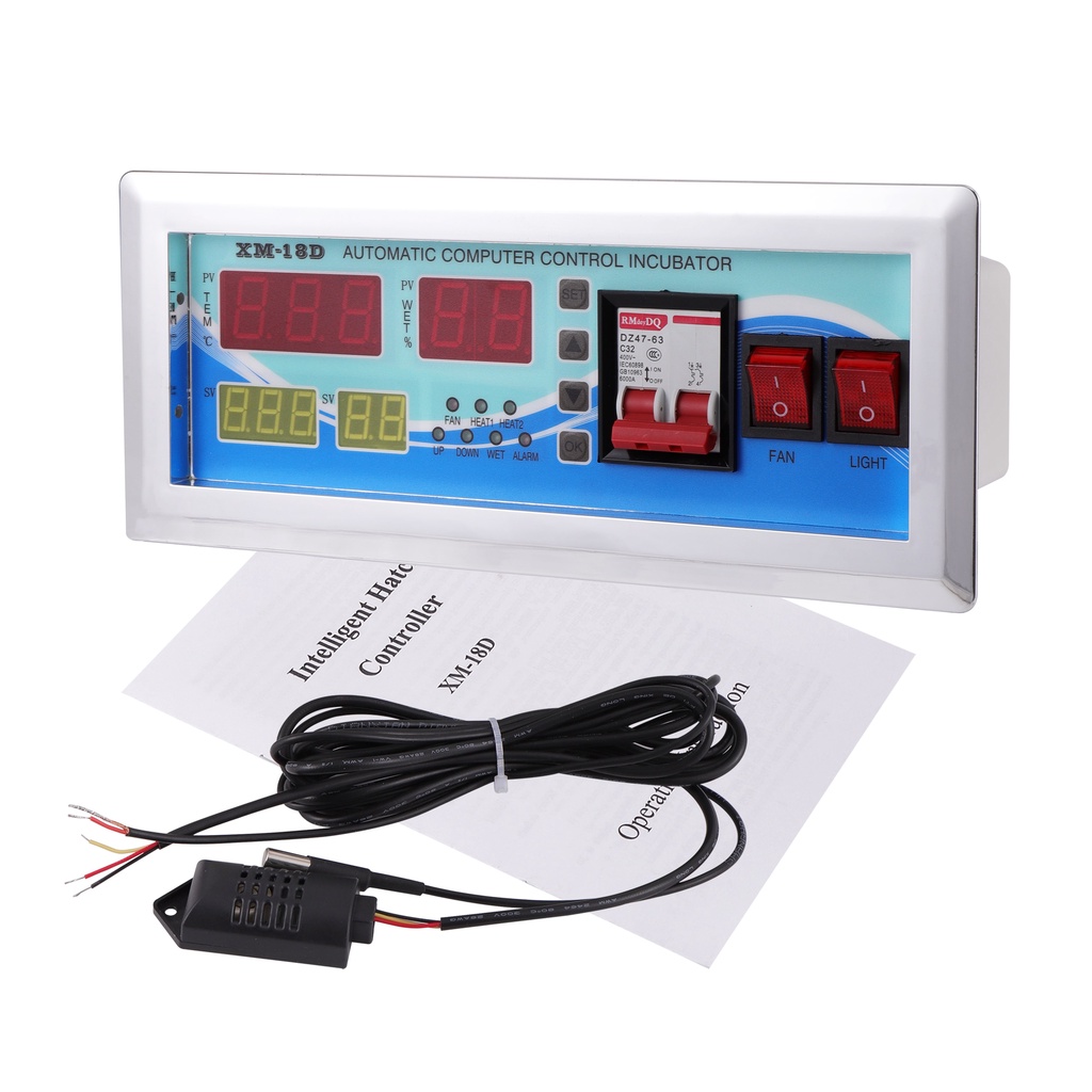 1pcs XM-18D Egg Incubator Digital Automatic Thermostat Controller AC 220V Mini Incubator ระบบควบคุมอุณหภูมิความชื้นเซนเซอร์
