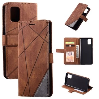 เคสซัมซุง Case for Samsung Galaxy A07 A17 A27 A57 A37 A06 A16 A26 A36 A56 A35 A55 A12 A22 M22 M32 A32 A42 A52 A52s 5G A72 A30s A50 A50s เคสโทรศัพท์หนัง TPU นิ่ม ฝาพับ พร้อมช่องใส่บัตร Splice Leather Case Flip Cover Wallet With Card Slots Strap FGPJ