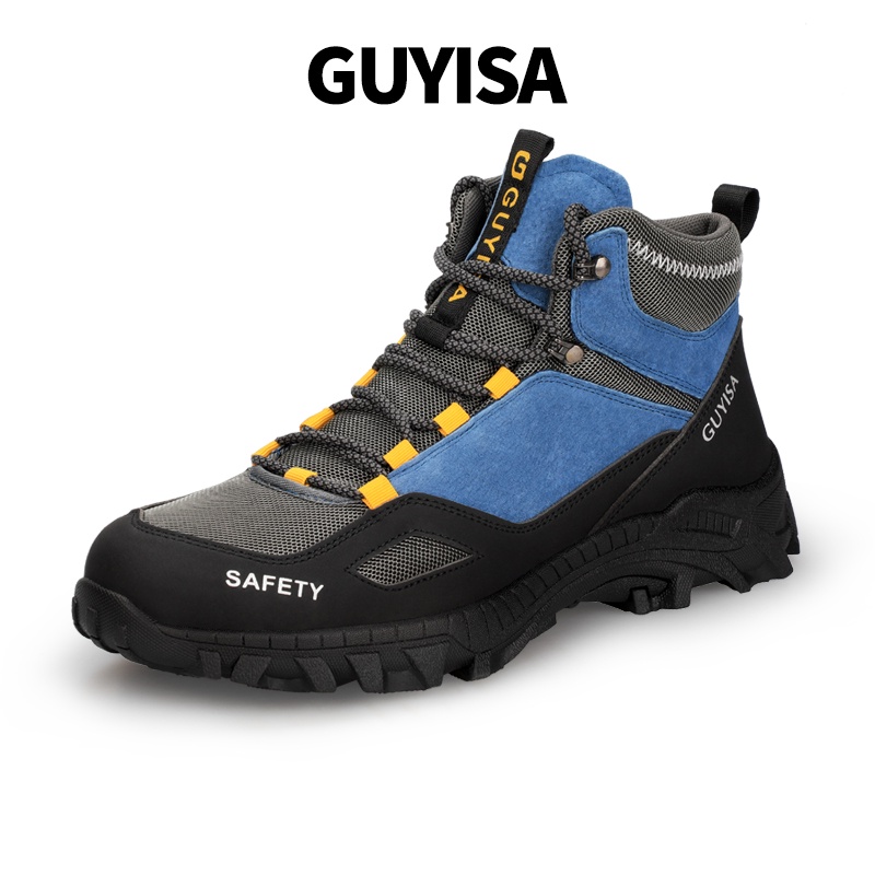 Guyisa Safety Boots หนังตัดสูงกันน้ํา หัวเหล็ก anti-smash และ anti-stab