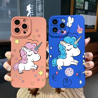 เคสโทรศัพท์มือถือ ขอบสี่เหลี่ยม ลายยูนิคอร์น สําหรับ OPPO A16 A15 A16E A16k A95 Reno6 Z 5G A94 A54 A74 4G A53 A76 A96 4G A12 A5S A7