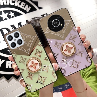 พร้อมส่ง เคสโทรศัพท์มือถืออะคริลิคแข็ง ปิดด้านหลัง ลายตาราง ประดับเพชร พร้อมแหวนขาตั้ง สําหรับ Huawei Nova 11 11i 10 SE Pro Honor X9 X8 X7 X6 50 Lite 5G 4G NOVA11i