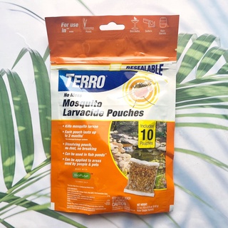 (Terro®) T1210 No Mess Mosquito Larvacide Pouches 10 Pouches Included ผลิตภัณฑ์ กำจัดลูกน้ำยุงลาย ในน้ำนิ่ง