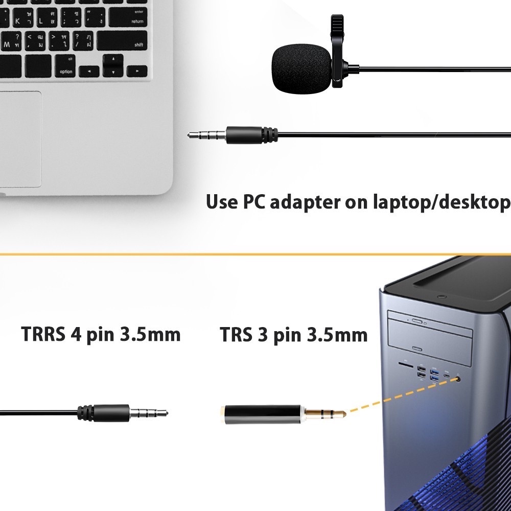 ไมค์ไลฟ์สด รุ่น U-1(หัวแจ็ค 3.5mm) สำหรับหนีบปกเสื้อ เหมาะสำหรับใช้งาน ไลฟ์สด/ทำคลิป
