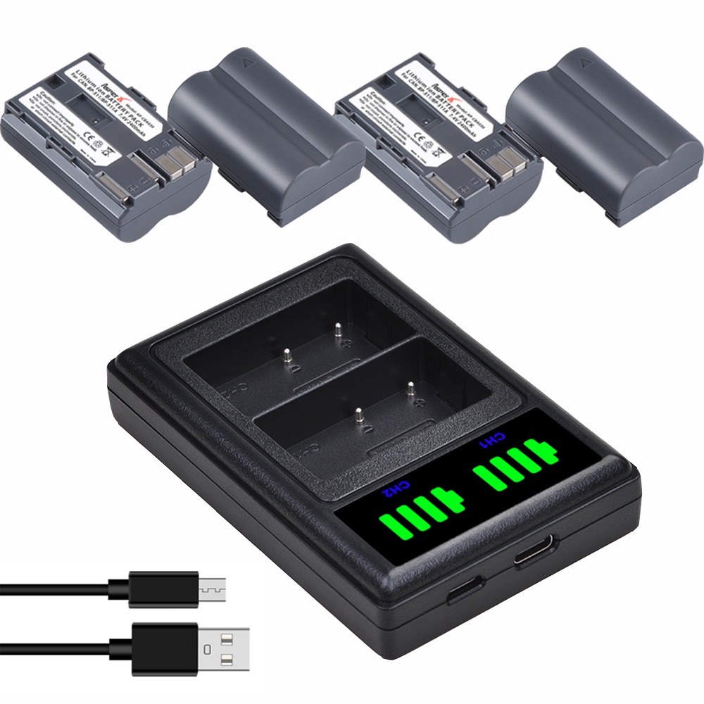 BP-511 BP-511A  Bateria BP 511 511A BP511 BP511A Battery + USB Dual Charger for Canon EOS 40D 300D 5