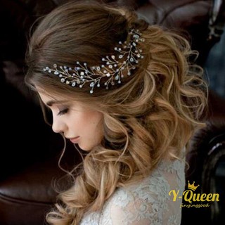 bride hair pearl hair crystal yarn dress accessories jewelry bride head dress