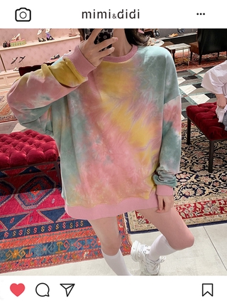 mimi&amp;didi 19742 เสื้อแขนยาว สีพาสเทล น่ารัก ผ้าไม่หนามาก คอกลม จั้มปลายเสื้อและแขนเสื้อ  เหมาะกับฤดูหนาวนี้มาก