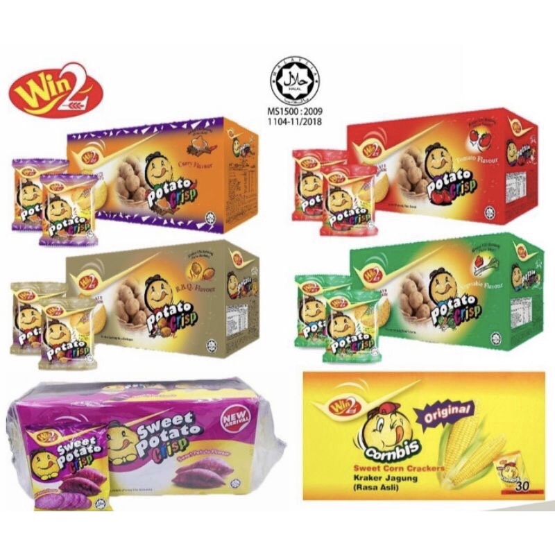 ปังแลบลิ้น ขนมปังมันฝรั่งแลบลิ้น Win2 Potato Crackers Crisp🌽 Potato Crisp มี30ซอง ขนมมันฝรั่ง ขนมปัง