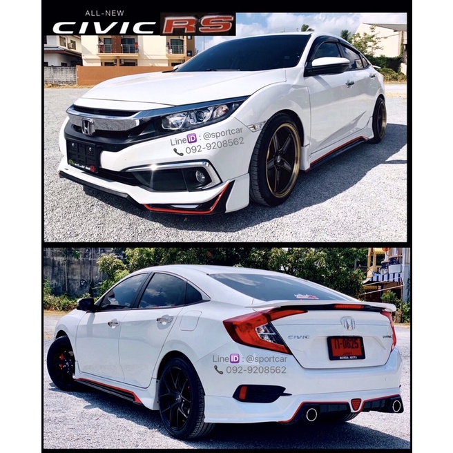 ชุดแต่งรอบคัน Honda Civic FC 2019 2020 RS V1 มีไฟเดย์ไลท์ ติดตั้งสเกิร์ต civic fc mc
