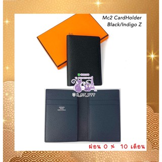 H ermes Mc2 Card Holder Bi-color Black / Ingigo Epsom ของแท้