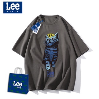 Leefalle เสื้อยืด ผ้าฝ้ายแท้ เรียบง่าย แฟชั่นฤดูร้อน สําหรับคู่รักS-5XL