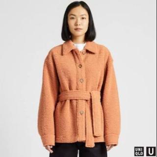 Uniqlo pile lined fleece short coat size XL