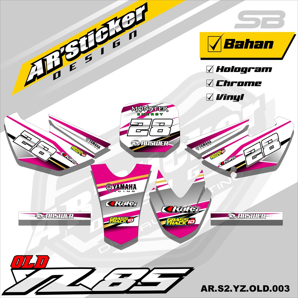 Yz85 TRAIL YZ85 OLD Motorcycle Striping Sticker - OLD Yz 85 Duck Trail Sticker โฮโลแกรม Variation AR.S2 03