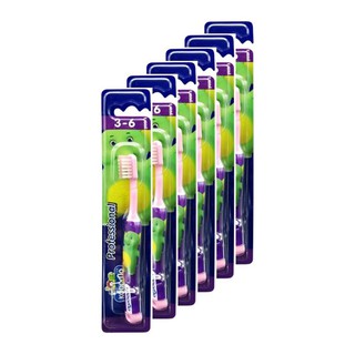 🔥*พร้อมส่ง*🔥 โคโดโม แปรงสีฟันสำหรับเด็กอายุ 3-6 ปี แพ็ค 6 ด้าม Kodomo Toothbrush for Kids 3-6 years old x 6 Pcs