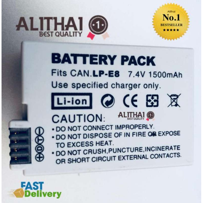 Alithai BATTERY LP-E8 แบตเตอรี่แคนนอน EOS 550D,600D,650D,700D Canon Battery- Capacity : 1500 mAh