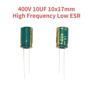 ตัวเก็บประจุอลูมิเนียม ความถี่สูง 400V 10UF 15UF 10x17 มม. 10 ชิ้น